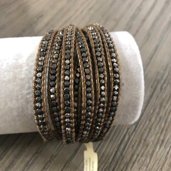NWT Chan Luu Gunmetal Nugget Multi Strand Single W - Picture 1 of 5